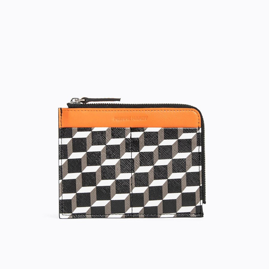 Pierre Hardy Valois Coin Purse Black/Orange Wallets