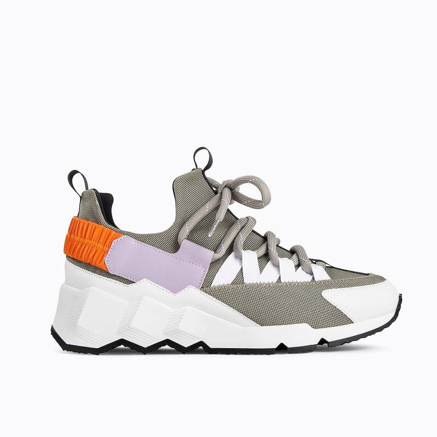 Pierre Hardy Trek Comet Sneakers Kaki/Lilac/Orange Sneakers