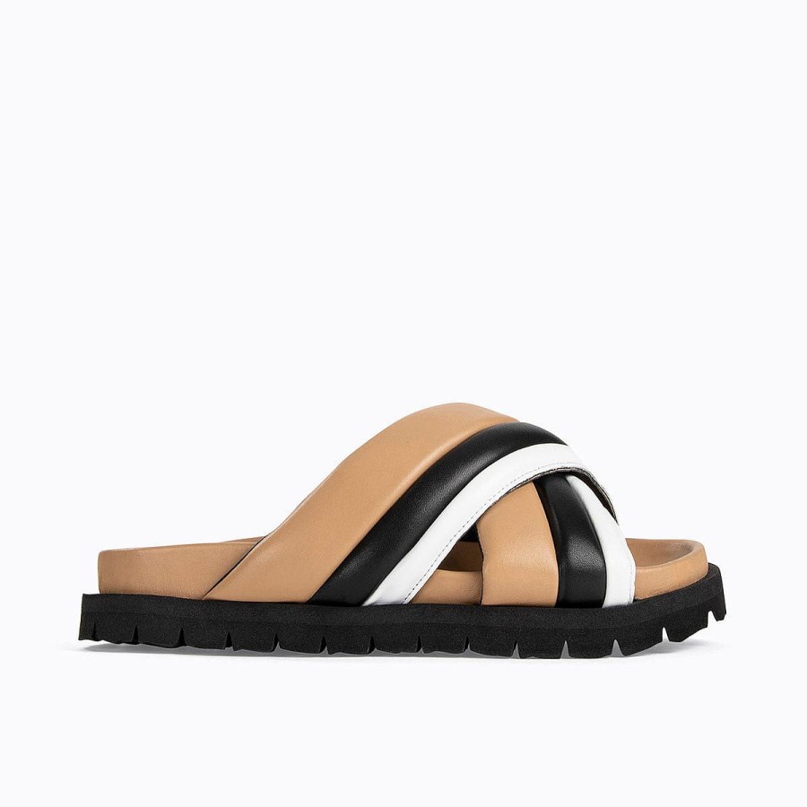 Pierre Hardy Xanadu Mule Cappuccino/White/Black Mules & Sandals