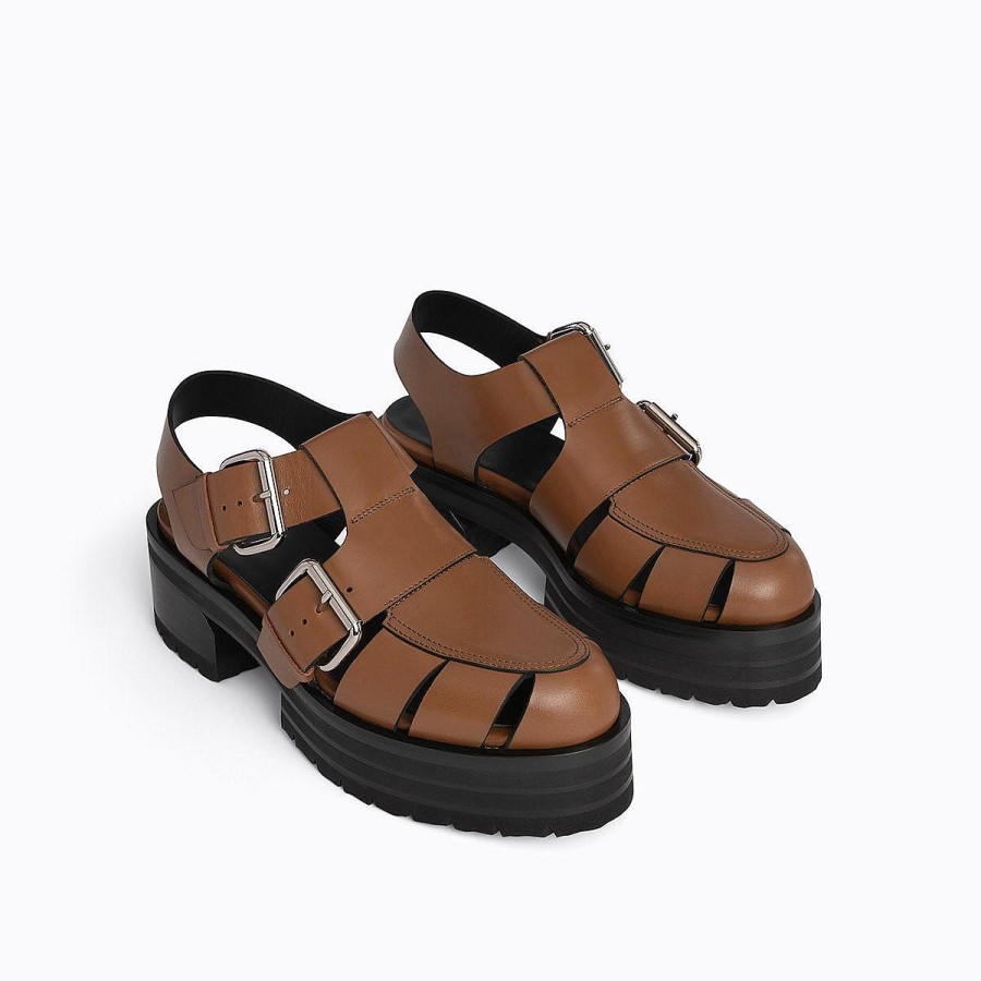 Pierre Hardy Fred Sandal Cognac Mules & Sandals